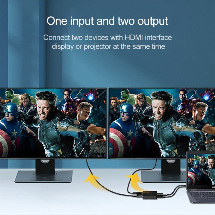 Mini HDMI 1x2 Splitter Amplifier, supports 3D and 4K x 2K
