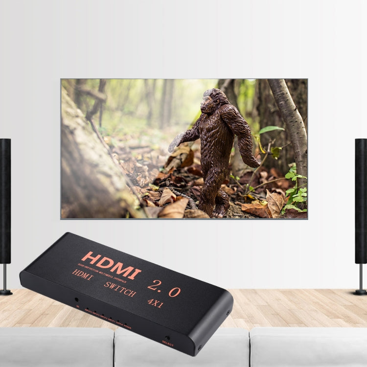 HDMI 2.0 Switch 4X1 4K@60Hz with remote control, EU plug, 4X1
