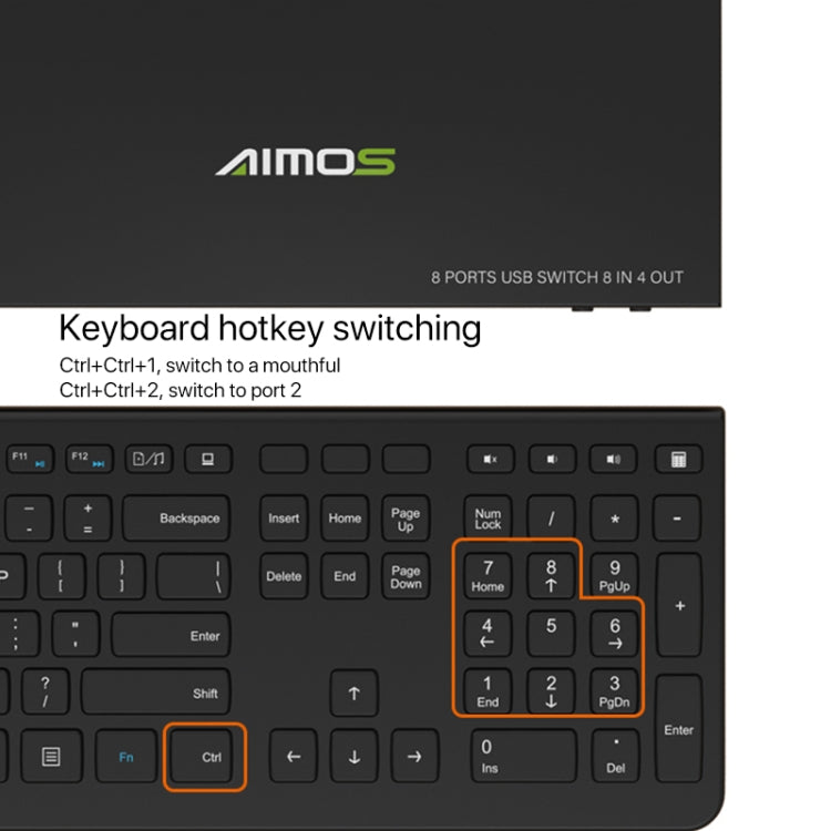 AIMOS AM-KM804 USB 8-in 4-out, AM-KM804