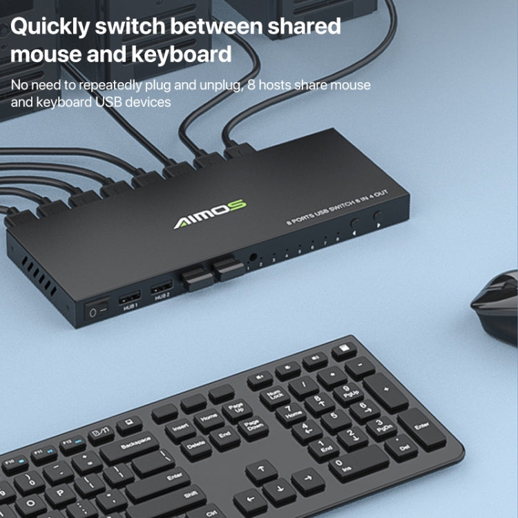 AIMOS AM-KM804 USB 8-in 4-out, AM-KM804