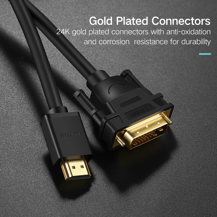 UGREEN DVI D(24+1) Male to HDMI Male 2K HD Bi-Directional Convertible Line, Length: 1.5m, Length: 1.5m