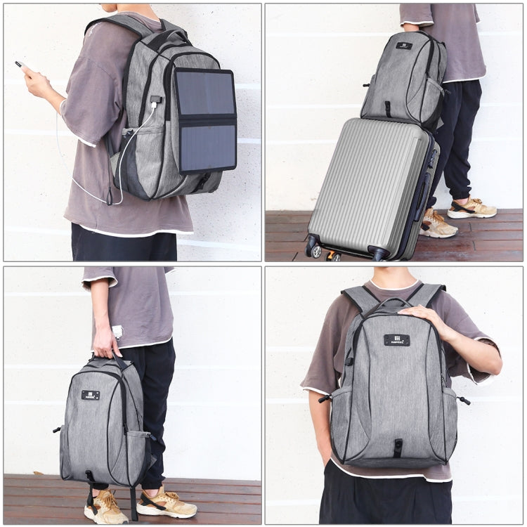 Sac à dos solaire portable pour PC avec sortie USB 2.1A