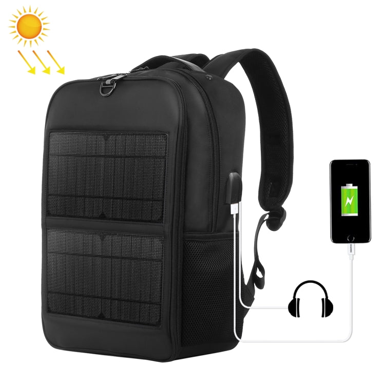 HAWEEL 14W Solar Panel Laptop Backpack with Handle and USB 5V/2.1A Max Charging Port, 14W Backpack 2