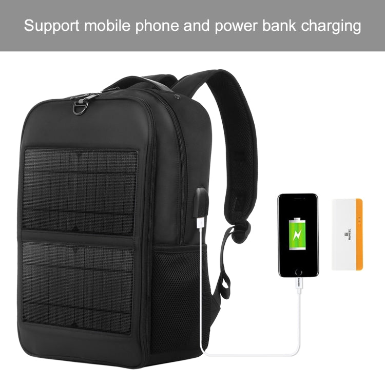 HAWEEL 14W Solar Panel Laptop Backpack with Handle and USB 5V/2.1A Max Charging Port, 14W Backpack 2