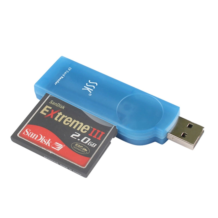 Lecteur de carte externe d'interface USB 2.0 SSK SCRS028, prend en charge la carte CF/MD