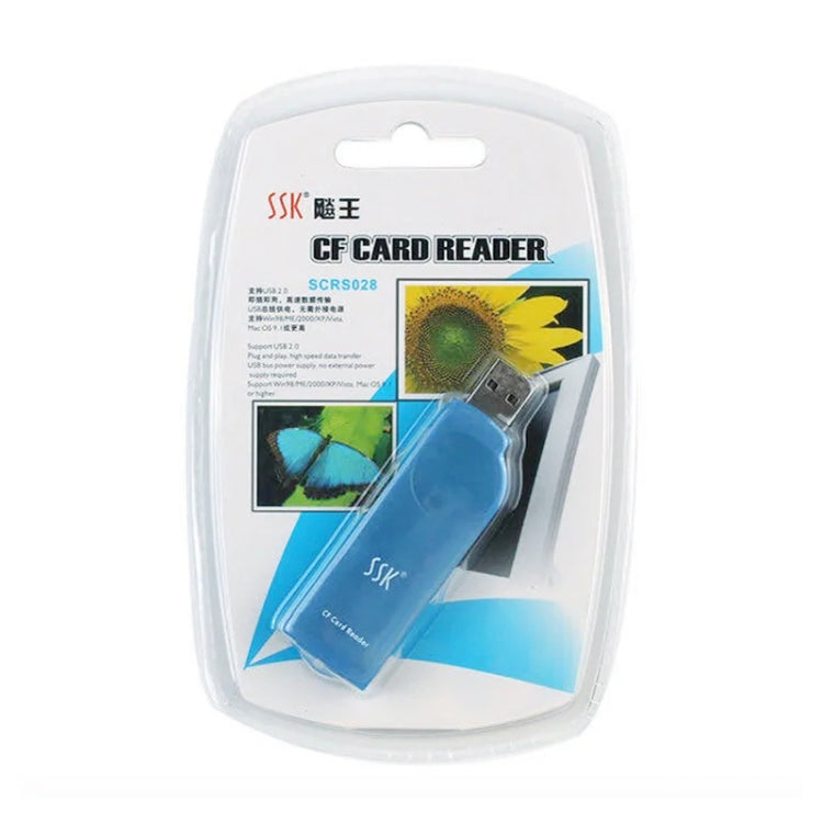 Lecteur de carte externe d'interface USB 2.0 SSK SCRS028, prend en charge la carte CF/MD