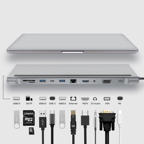 Adaptateur HUB 11 en 1 pour Gaming PC - Connectivité