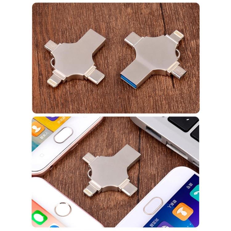 Disque Flash 128 Go 4 en 1 : USB-C, Micro USB, USB 3.0