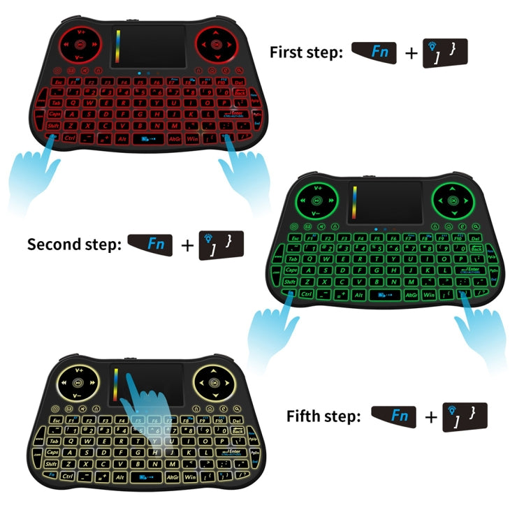 Mini clavier sans fil QWERTY rétroéclairé pour PC et TV