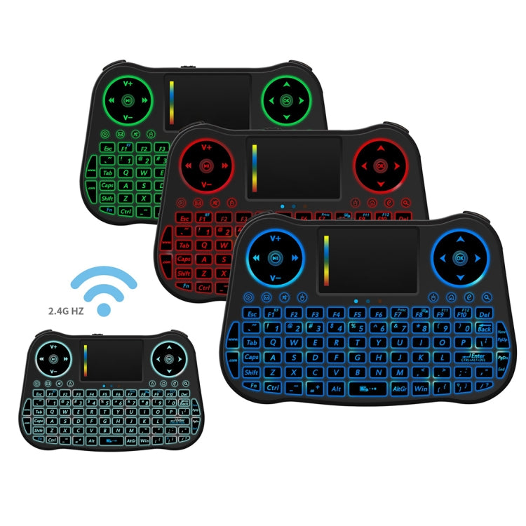 Mini clavier sans fil QWERTY rétroéclairé pour PC et TV