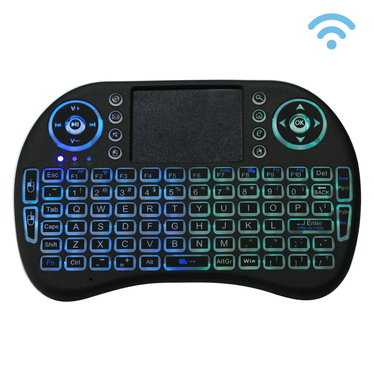 Clavier QWERTY sans fil Mini i8 2,4 GHz avec rétroéclairage coloré, pavé tactile et contrôle multimédia pour PC, Android TV BOX, lecteur X-BOX, smartphones, Change Colorful Backlight