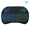 Clavier QWERTY sans fil Mini i8 2,4 GHz avec rétroéclairage coloré, pavé tactile et contrôle multimédia pour PC, Android TV BOX, lecteur X-BOX, smartphones, Change Colorful Backlight