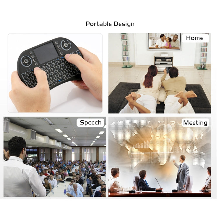 Clavier QWERTY sans fil Mini i8 2,4 GHz avec rétroéclairage coloré, pavé tactile et contrôle multimédia pour PC, Android TV BOX, lecteur X-BOX, smartphones, Change Colorful Backlight