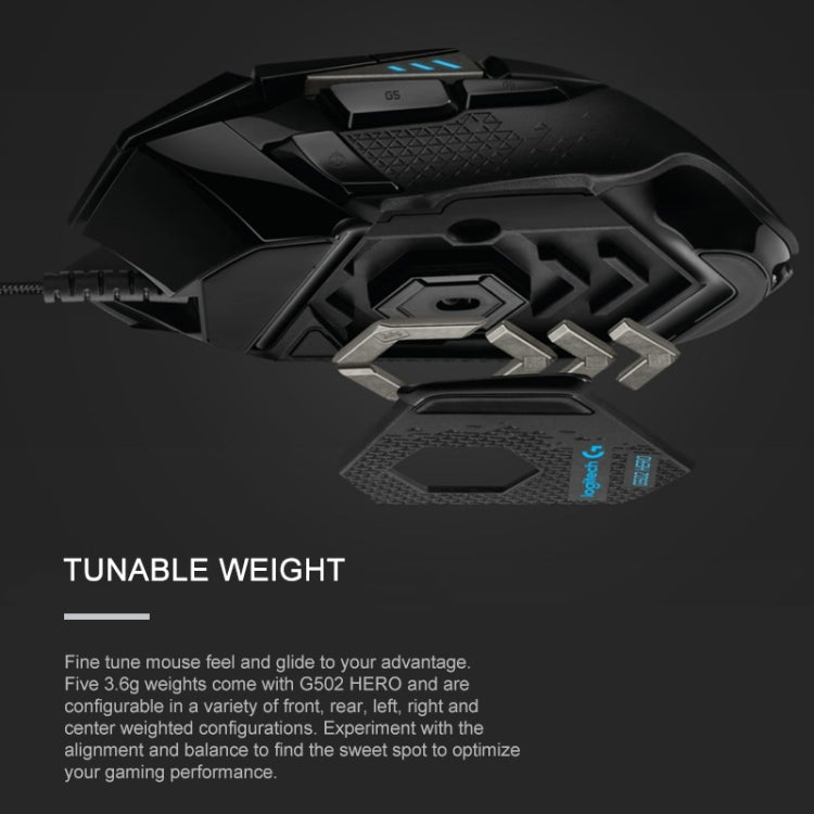 Logitech G502 HERO Gaming Mouse - 11 buttons, 2.1 m