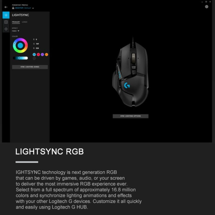 Logitech G502 HERO Gaming Mouse - 11 buttons, 2.1 m