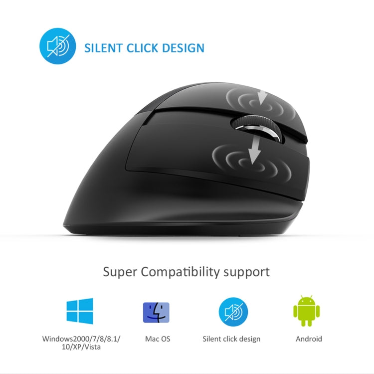Souris verticale ergonomique DELUX M618 sans fil pour gaming