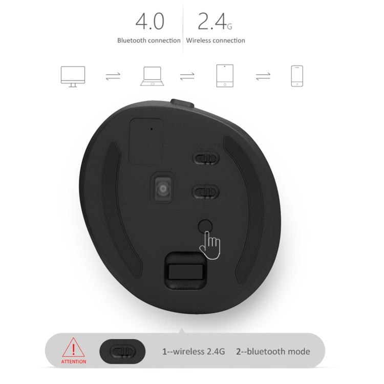 Souris verticale ergonomique DELUX M618 sans fil pour gaming