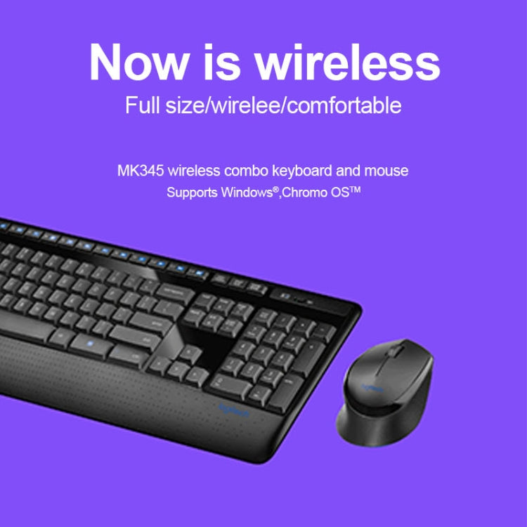Logitech MK345 Wireless Keyboard and Mouse for Gaming PC