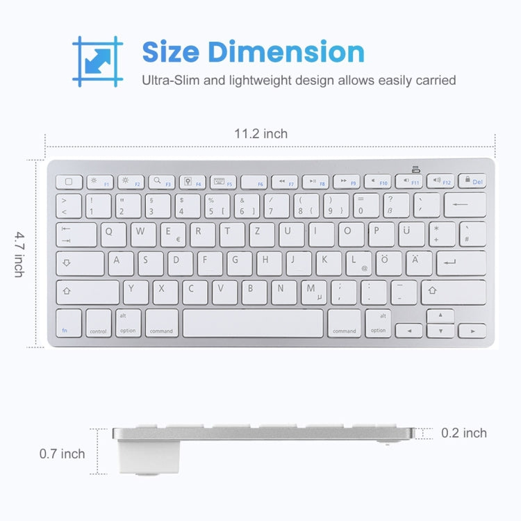 Ultra-Thin Bluetooth Keyboard for Gaming and Tablets
