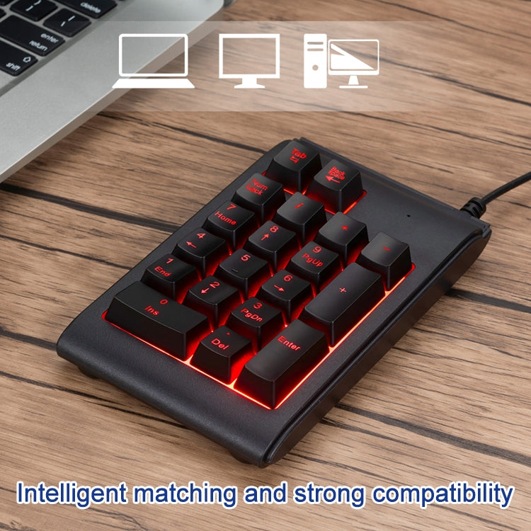Clavier numérique filaire rétroéclairé tricolore pour gaming