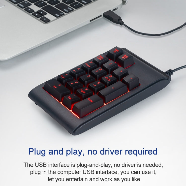 Clavier numérique filaire rétroéclairé tricolore pour gaming
