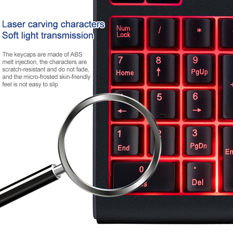 Clavier numérique filaire rétroéclairé tricolore pour gaming