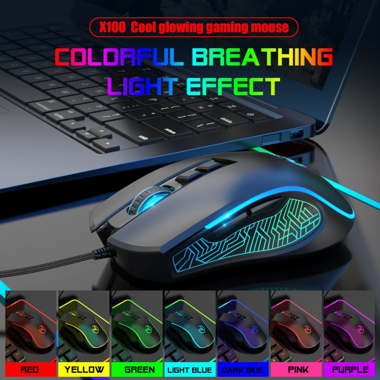 Souris gaming filaire HXSJ X100 7 boutons 3600 DPI
