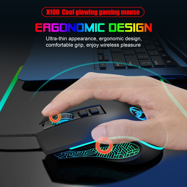 Souris gaming filaire HXSJ X100 7 boutons 3600 DPI