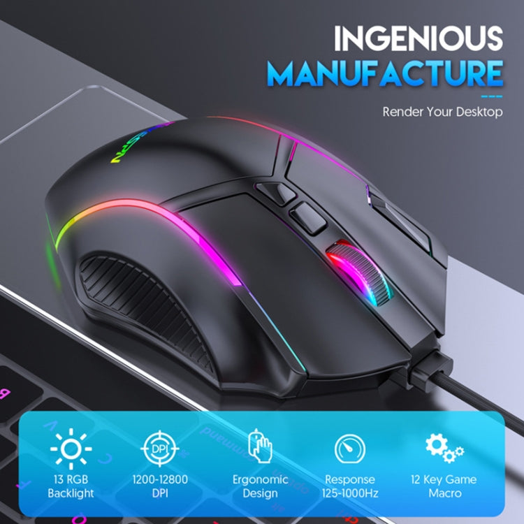 RGB Wired Gaming Mouse 12800 DPI - MKESPN X15