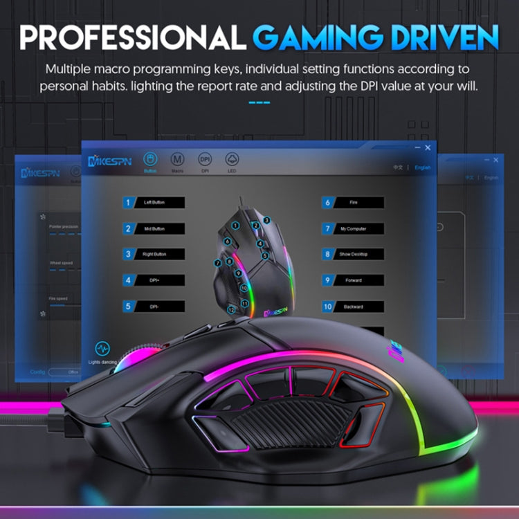 RGB Wired Gaming Mouse 12800 DPI - MKESPN X15