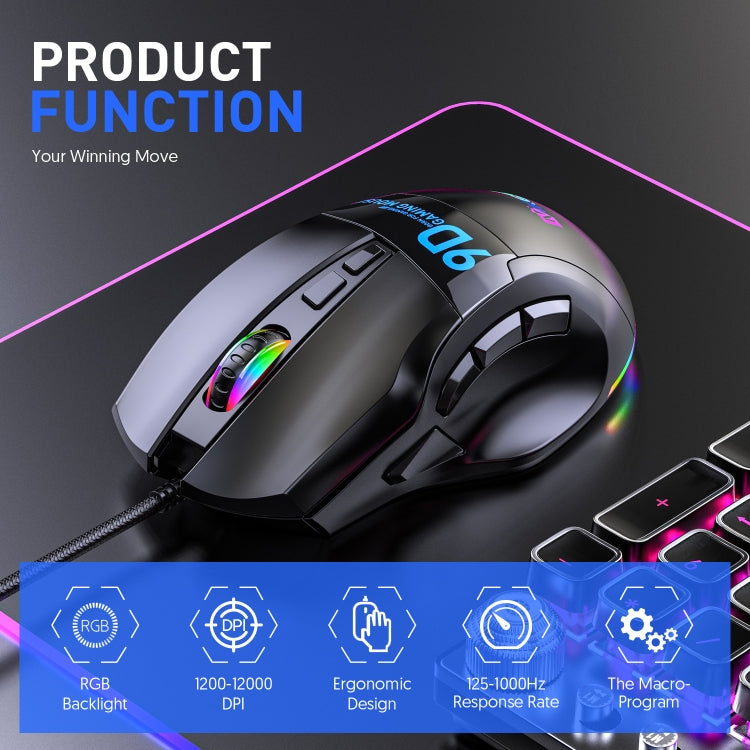 Souris Gaming Filaire RVB MKESPN X10 à 9 Boutons Macro