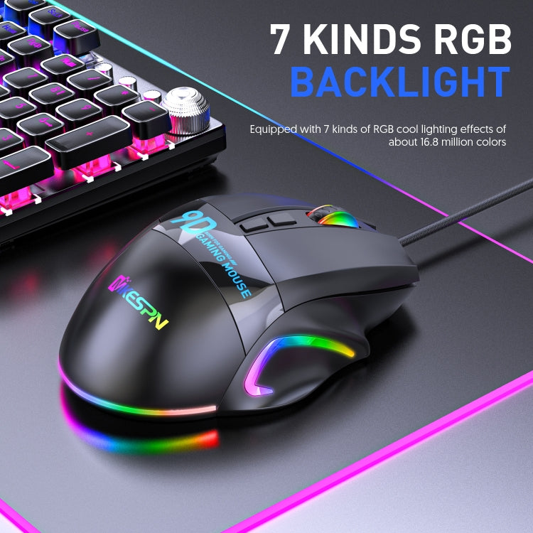 Souris Gaming Filaire RVB MKESPN X10 à 9 Boutons Macro