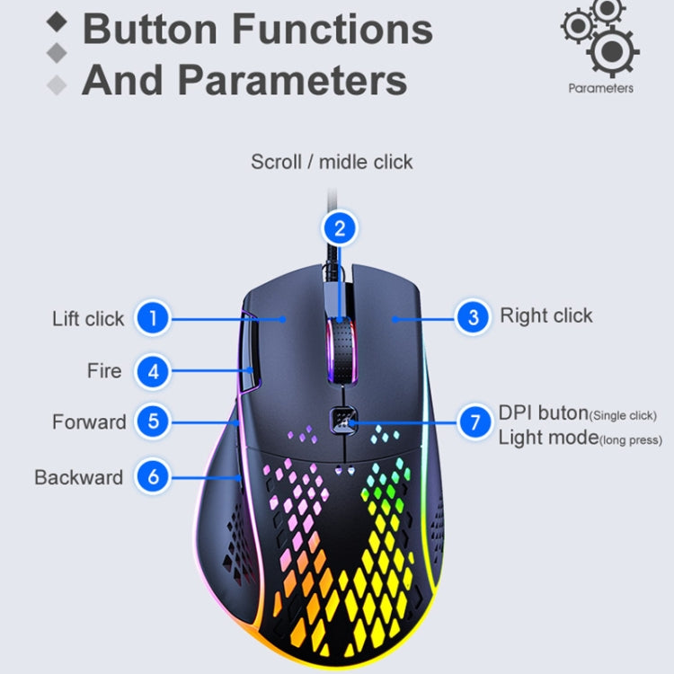 Souris Gaming iMICE T97 RGB 7200 DPI - Filaire & Performante
