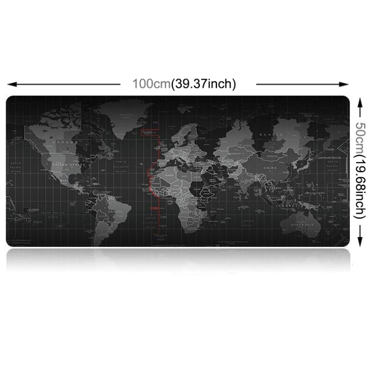 Non-slip gaming mouse pad 100x50 cm world map