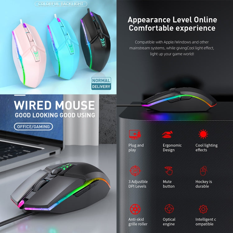 S700 Wired USB Gaming Mouse with Dynamic RGB Lighting