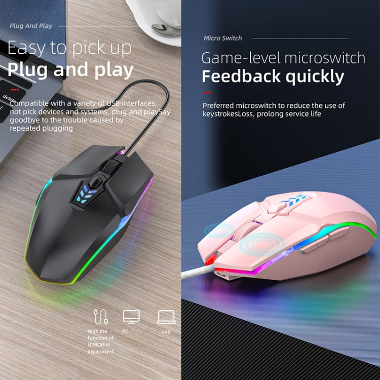 S700 Wired USB Gaming Mouse with Dynamic RGB Lighting