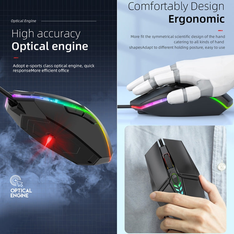 S700 Wired USB Gaming Mouse with Dynamic RGB Lighting