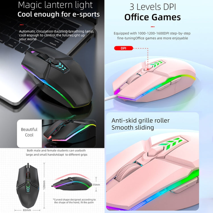 S700 Wired USB Gaming Mouse with Dynamic RGB Lighting