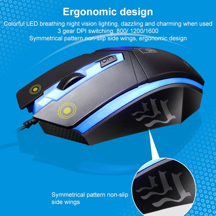 Ensemble Clavier Souris Filaire Lumineux pour Gaming ZGB G21