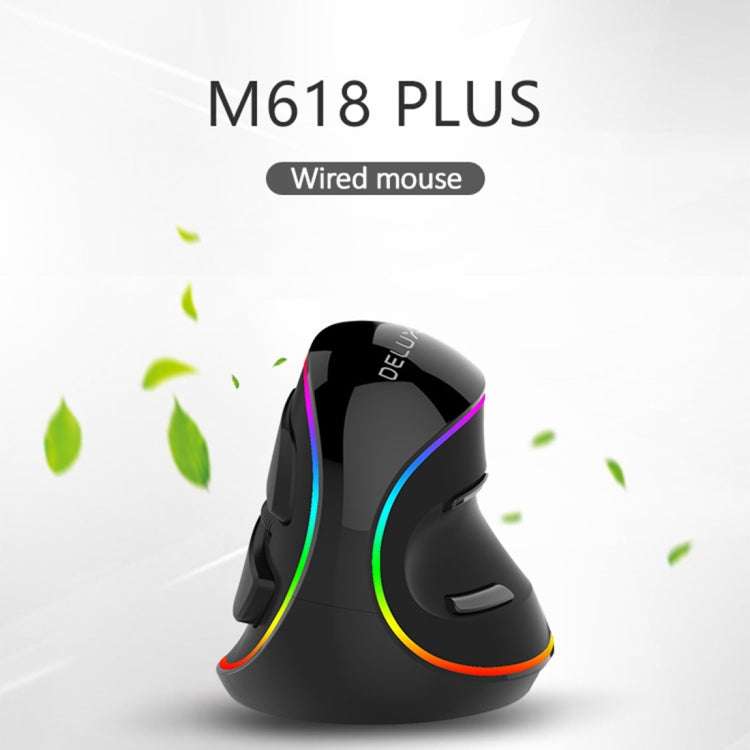 Souris Gaming Ergonomique DELUX M618 Plus RGB 4000DPI