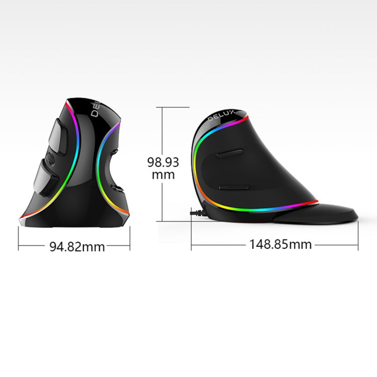 Souris Gaming Ergonomique DELUX M618 Plus RGB 4000DPI