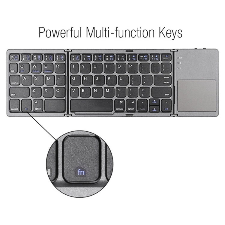 Clavier Bluetooth pliable avec pavé tactile pour gamers
