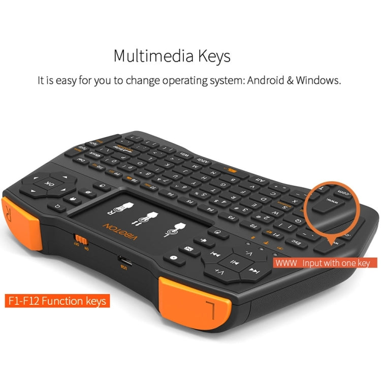 VIBOTON i8 Plus Wireless Keyboard for PC and TV Box