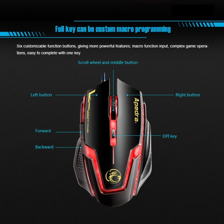 Souris de jeu iMICE A9 USB 3200 DPI pour PC et portable