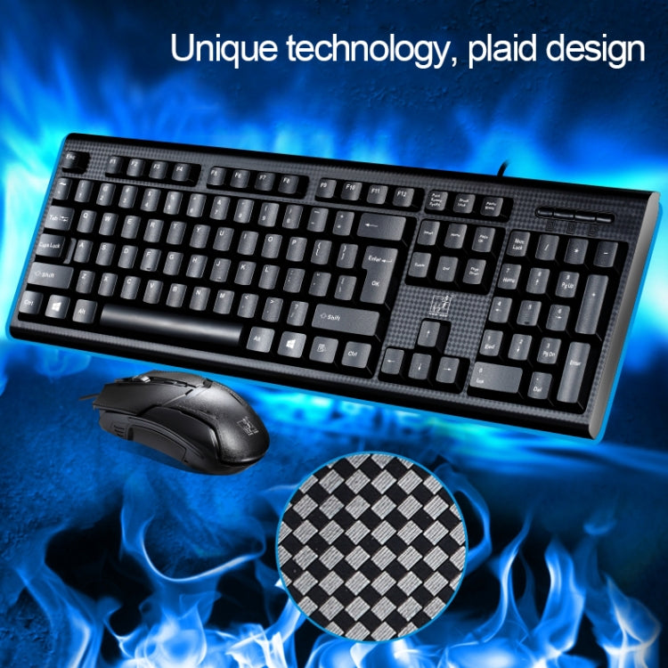 Chasing Leopard Q9 1600 DPI Gaming Desktop Keyboard + Wired Grid Texture Professional Optical Mouse Kit