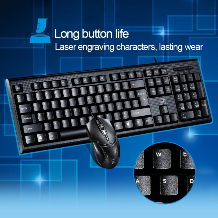 Chasing Leopard Q9 1600 DPI Gaming Desktop Keyboard + Wired Grid Texture Professional Optical Mouse Kit