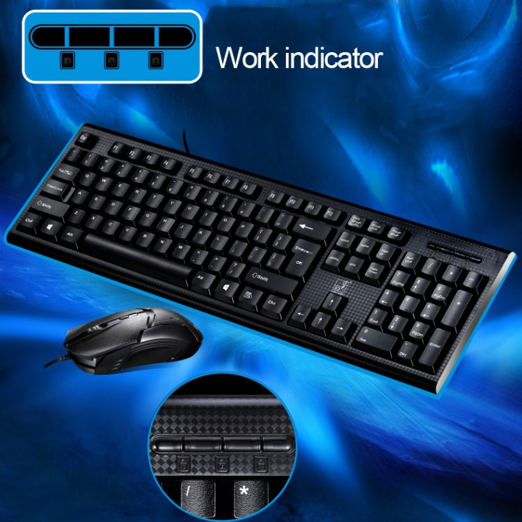 Chasing Leopard Q9 1600 DPI Gaming Desktop Keyboard + Wired Grid Texture Professional Optical Mouse Kit