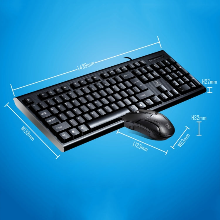 Chasing Leopard Q9 1600 DPI Gaming Desktop Keyboard + Wired Grid Texture Professional Optical Mouse Kit