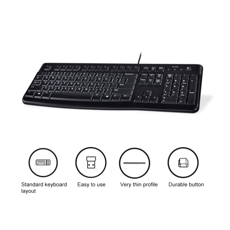 Clavier Logitech K120 USB étanche pour PC et gaming