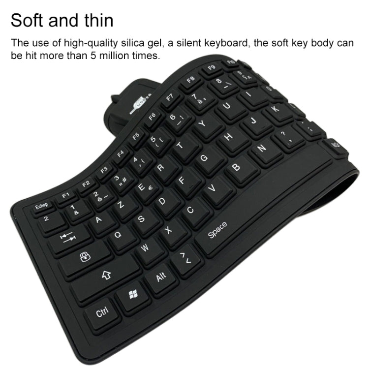 103 touches français USB filaire Silicone clavier étanche clavier d'ordinateur portable de bureau, longueur du câble: 1.5 m